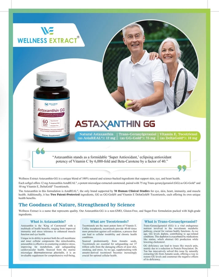 Brochure Astaxanthin-GG | Natural AstaREALTM Astaxanthin MicroAlgae for Eye & Skin Health | Geranylgeraniol GG-Gold® | Vitamin E Tocotrienol DeltaGold® | Healthy Aging | Antioxidant Health