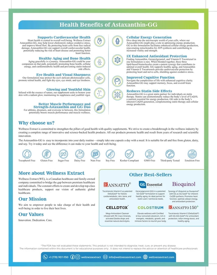 Brochure Astaxanthin-GG | Natural AstaREALTM Astaxanthin MicroAlgae for Eye & Skin Health | Geranylgeraniol GG-Gold® | Vitamin E Tocotrienol DeltaGold® | Healthy Aging | Antioxidant Health