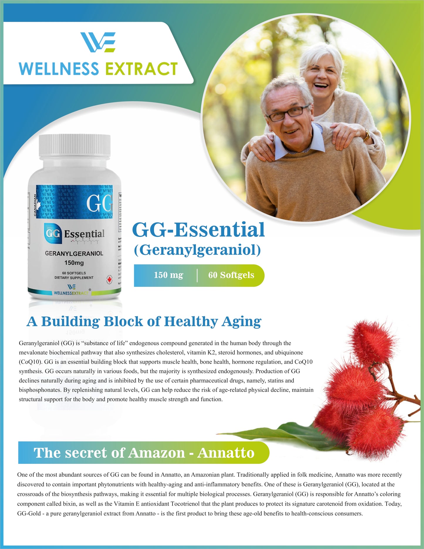 Brochure GG-Essential | Annatto Plant-derived Dietary Supplement | 150mg 60 softgels