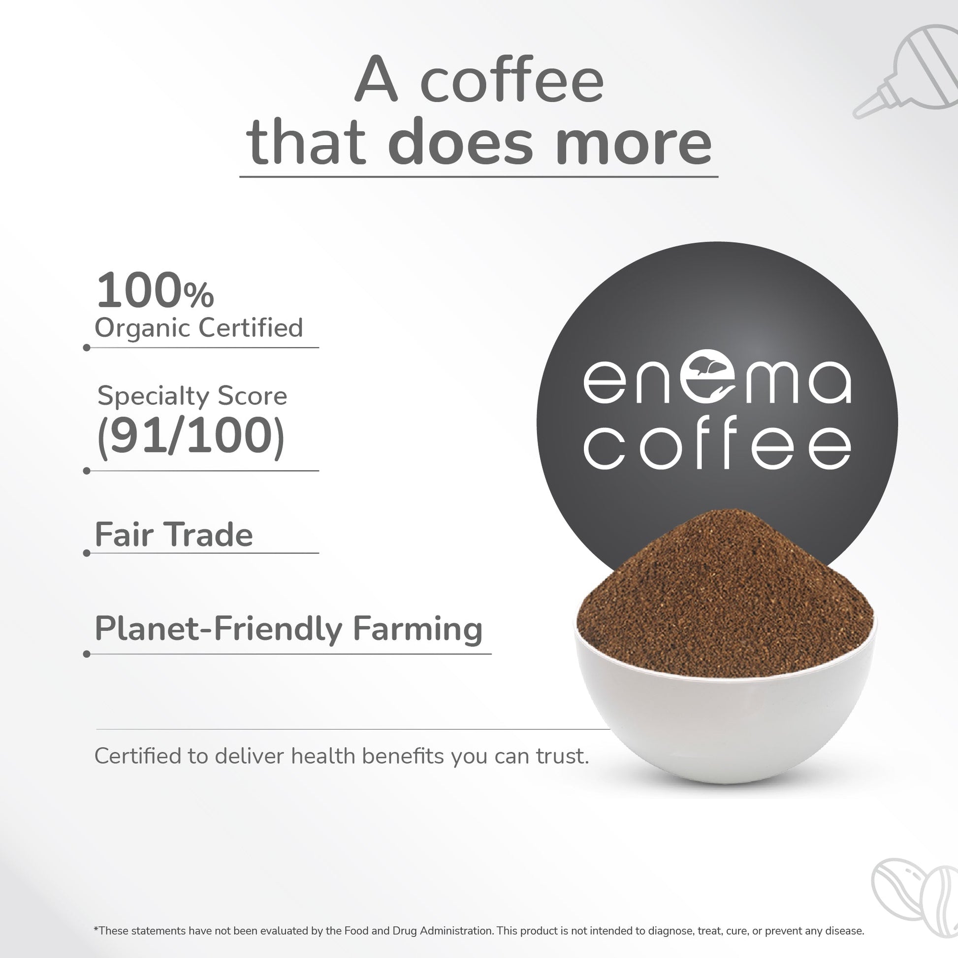 Certified enema coffee for health