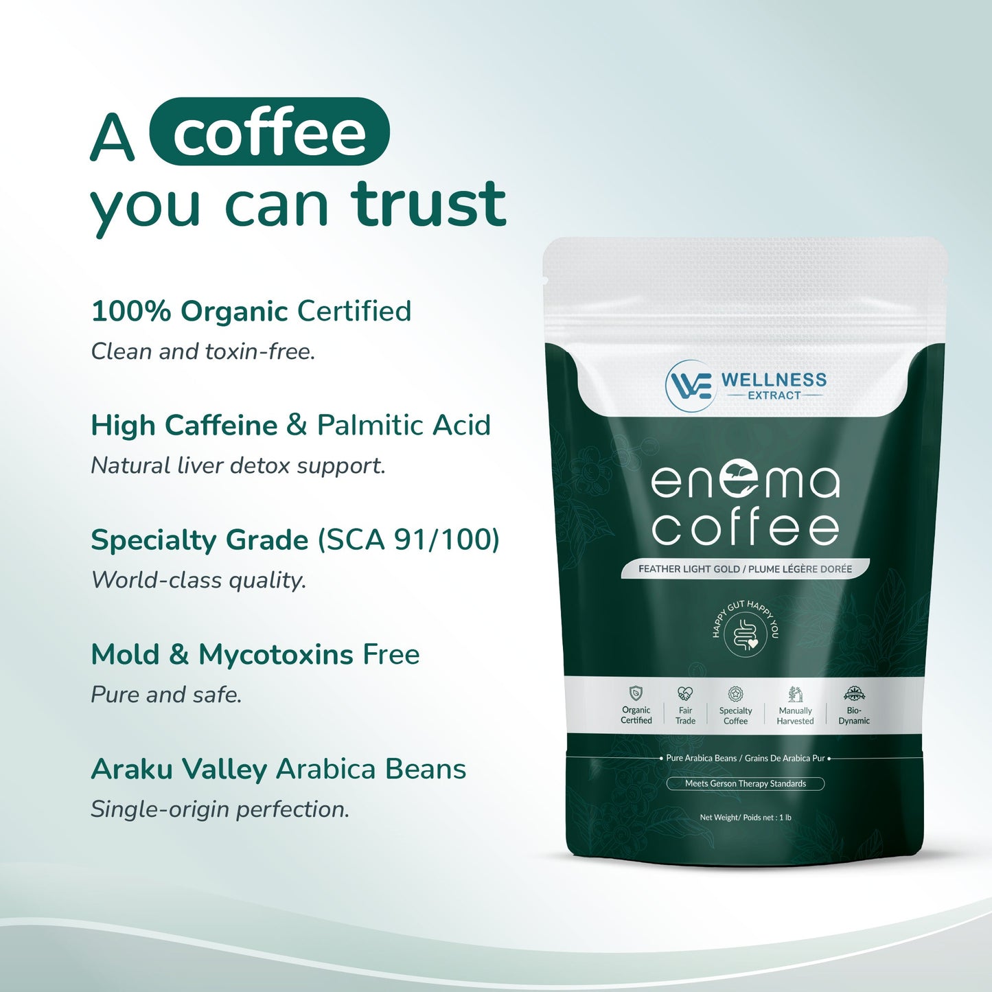 100% organic certified Enema coffee